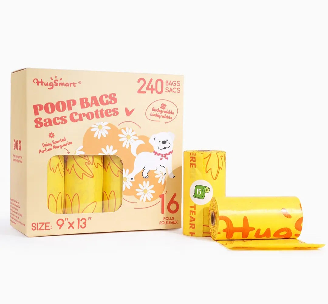 HugSmart Poop bags 16 Pack 240 ct. Daisy