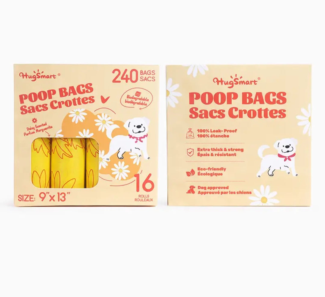 HugSmart Poop bags 16 Pack 240 ct. Daisy