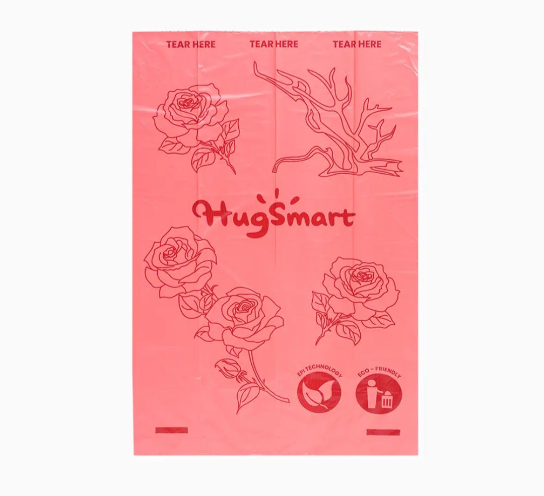HugSmart poop Bags 16 Rolls 240 Bags Rose