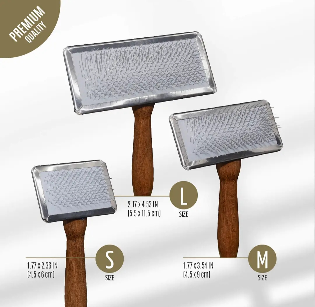 Tauro Pro Line Beechwood Slicker Pet Brush with Stainless Steel Bristles -3 Sizes