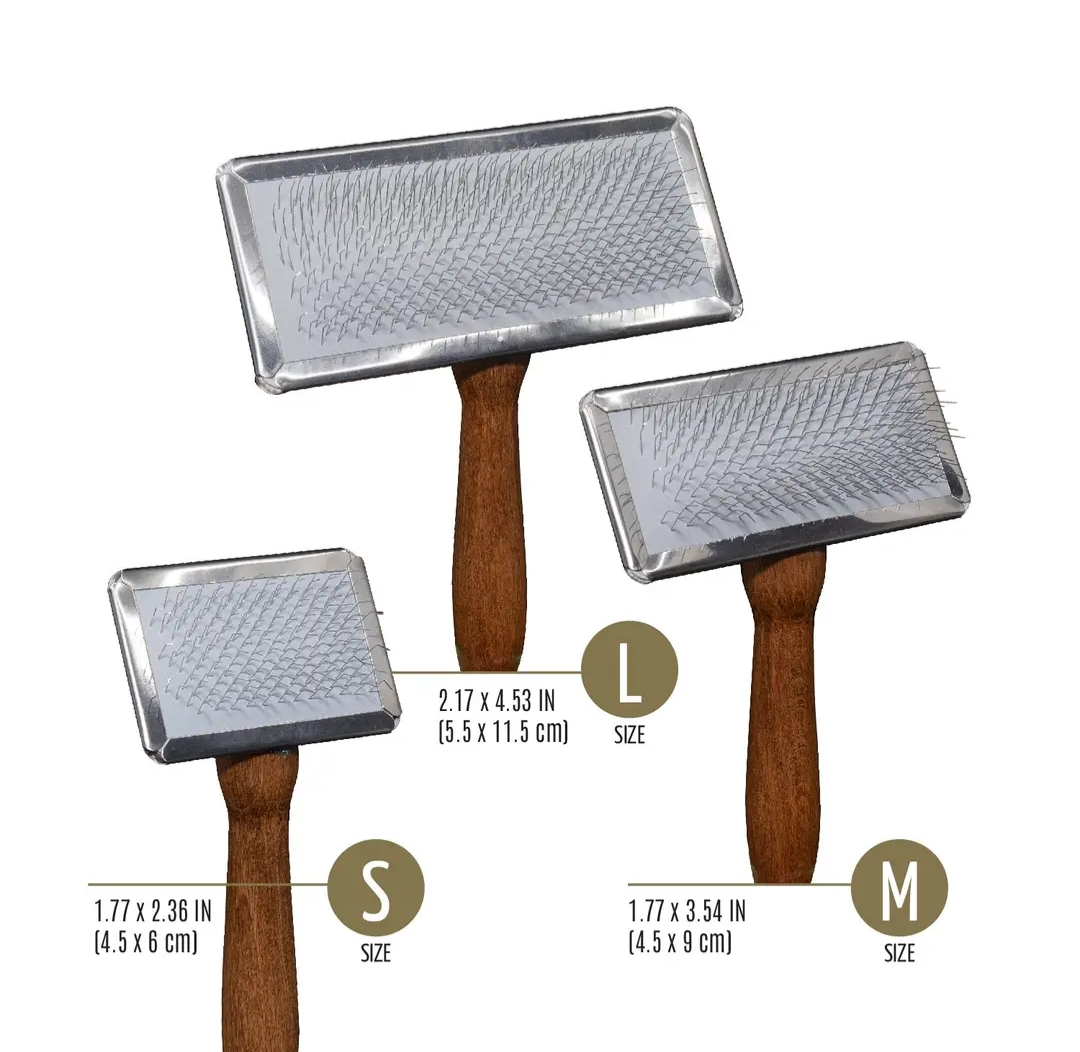 Tauro Pro Line Beechwood Slicker Pet Brush with Stainless Steel Bristles -3 Sizes