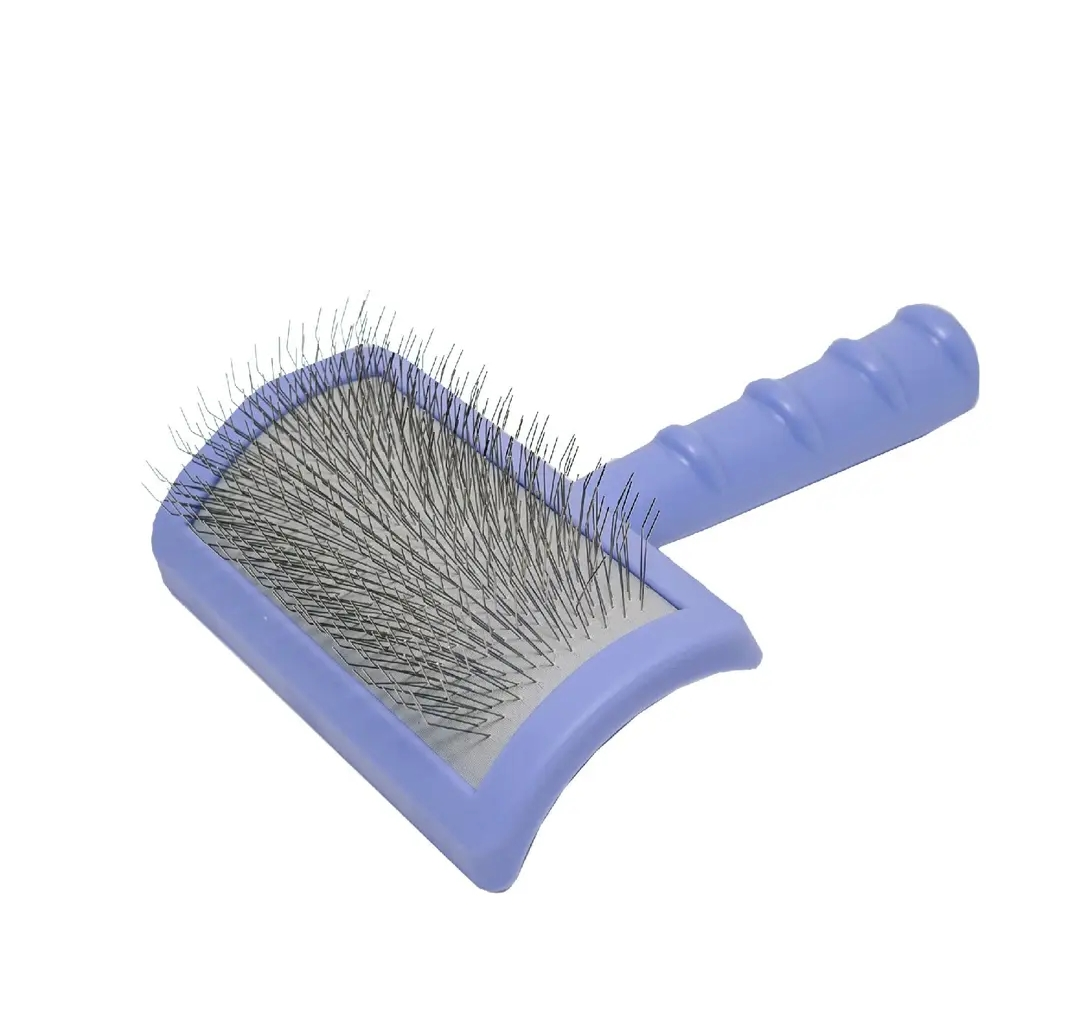 Tauro Plastic Detangling Pet Brush with Curved Steel Pins, .08"