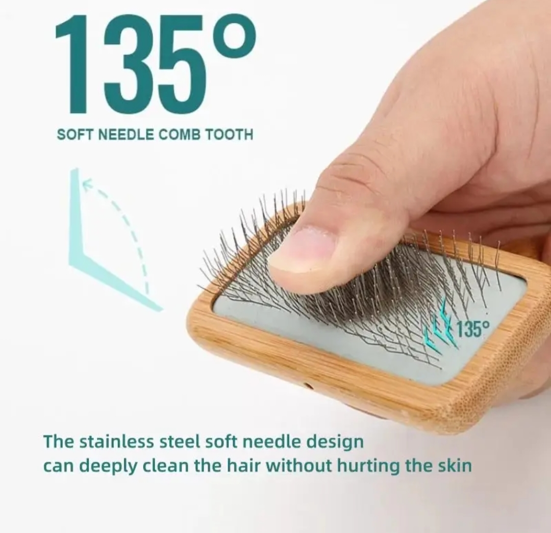 Truelove Pet Slicker Brush with Bamboo Handle