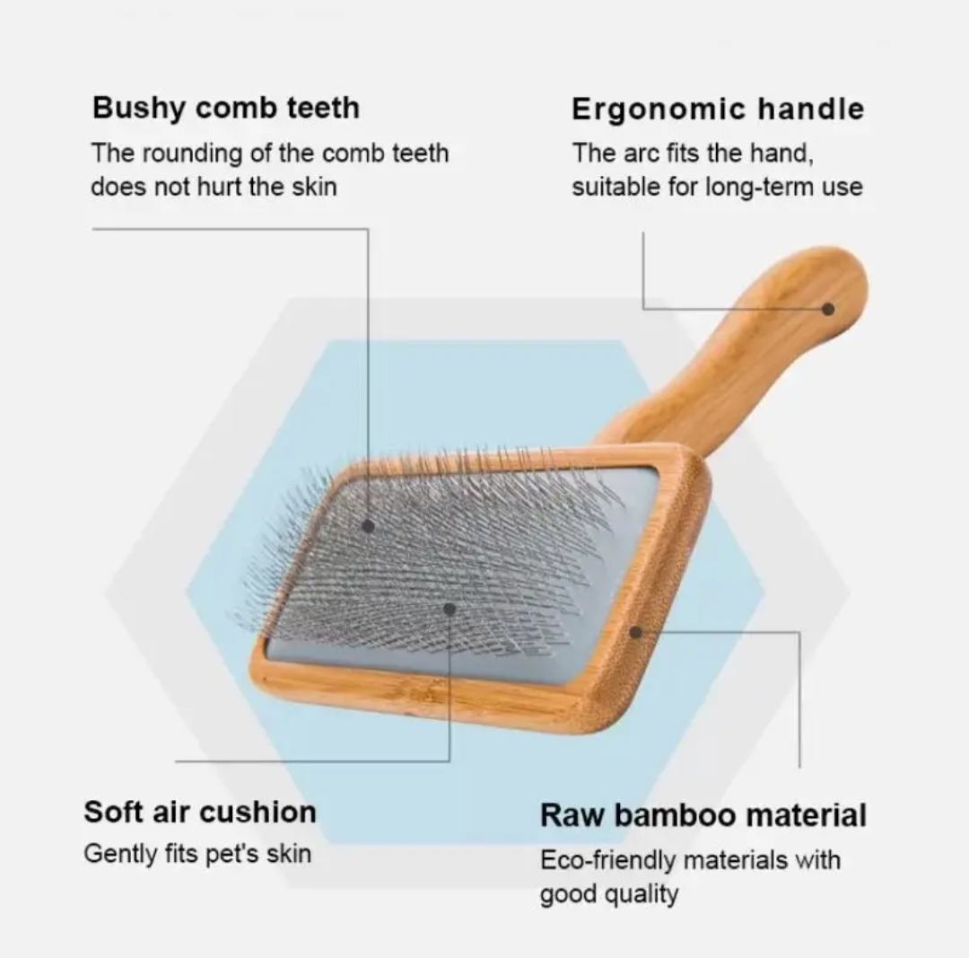 Truelove Pet Slicker Brush with Bamboo Handle