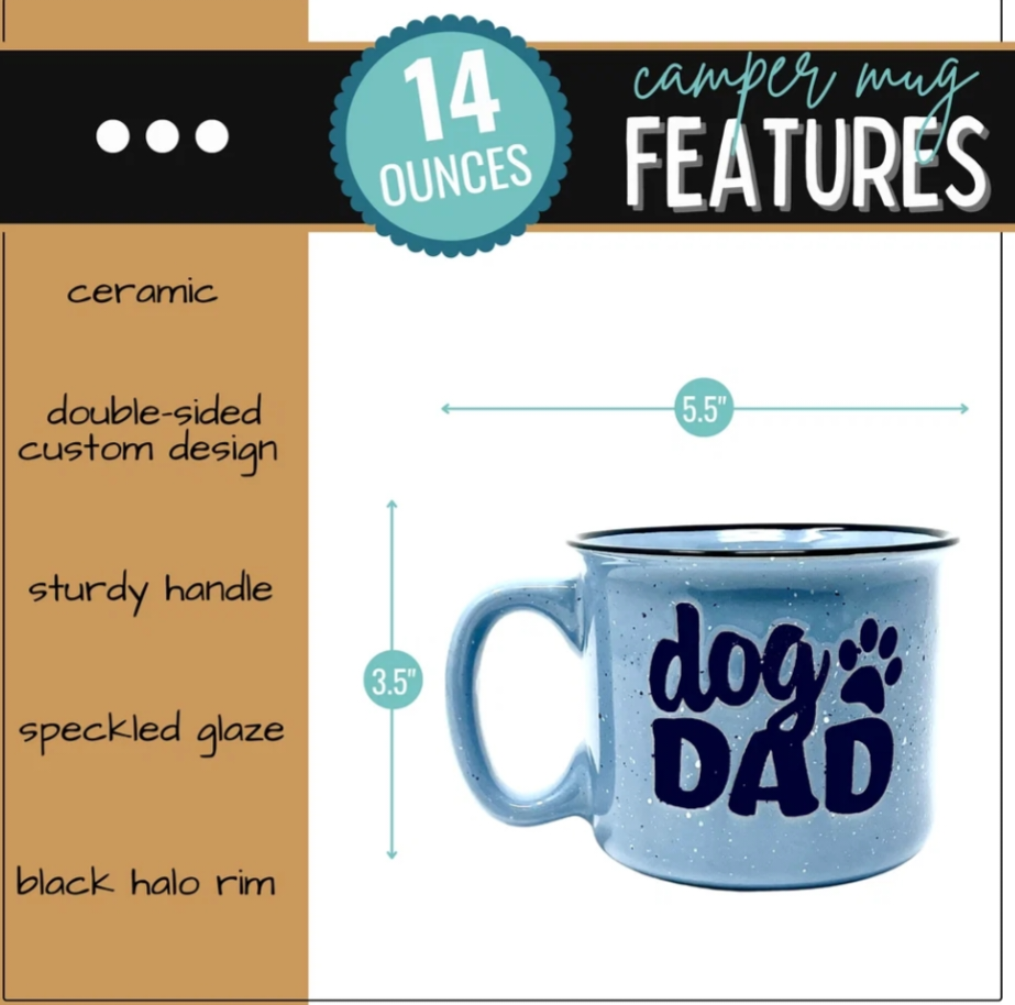 Dog Lover Ceramic Mug-Dog Dad 14 oz