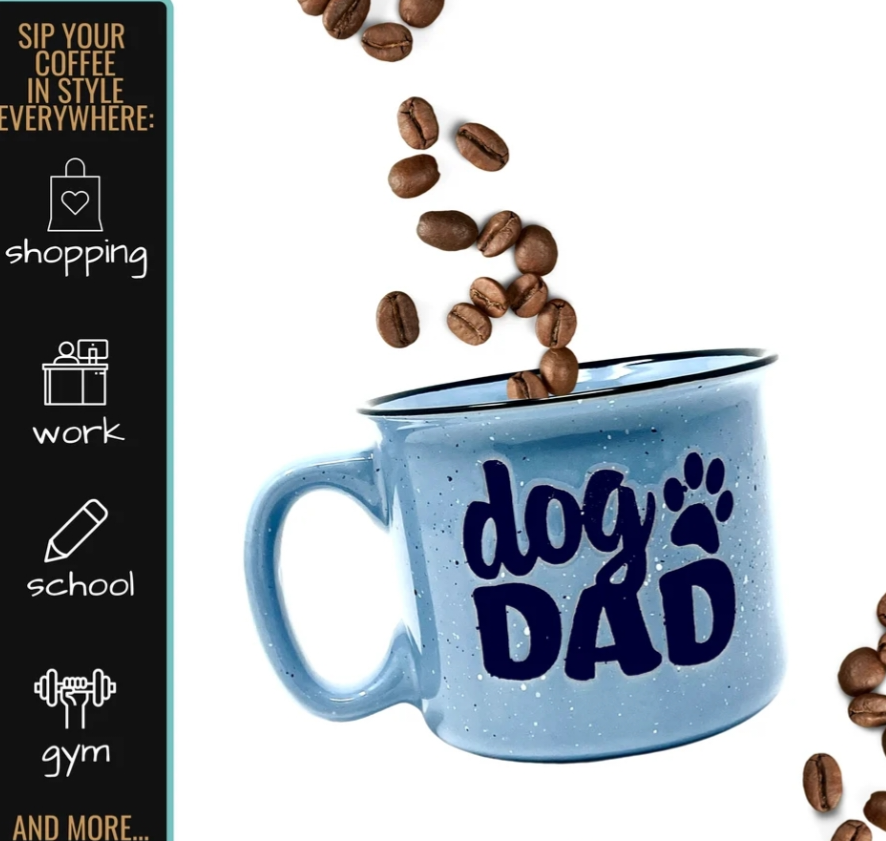 Dog Lover Ceramic Mug-Dog Dad 14 oz