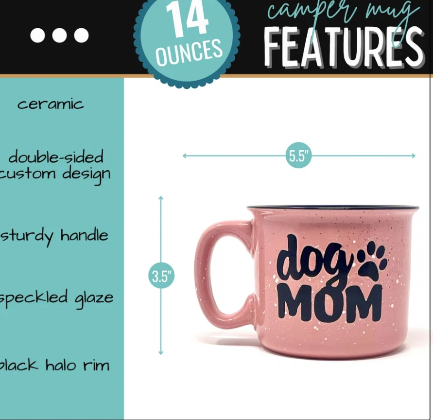 Dog Lover Ceramic Mug-Dog Mom 14 oz