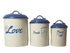 Jojo Modern Pets French Blue Pet Food & Treat Storage Canisters (Set of 3)