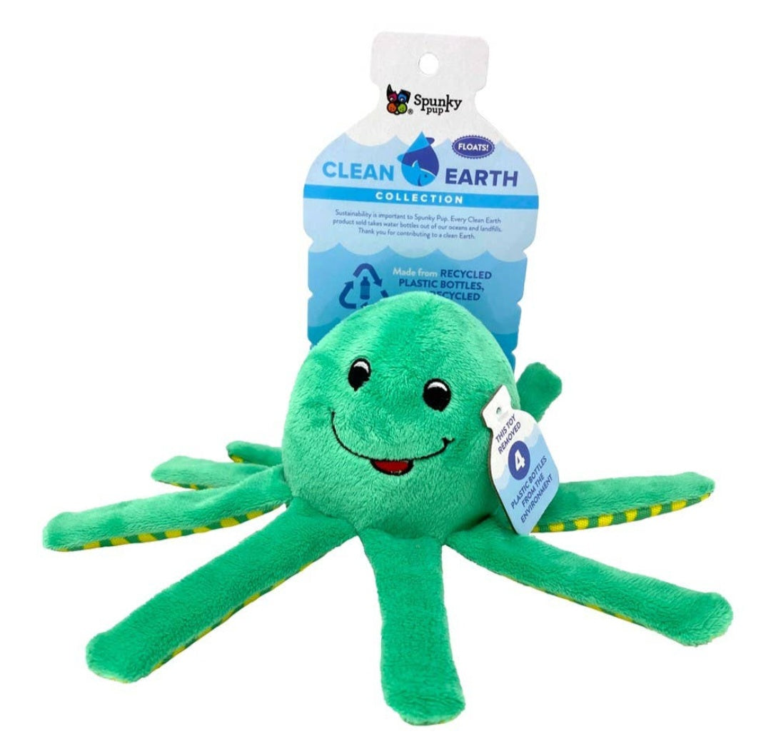 Clean Earth Plush Octopus By Spunky Pups Dog Toys