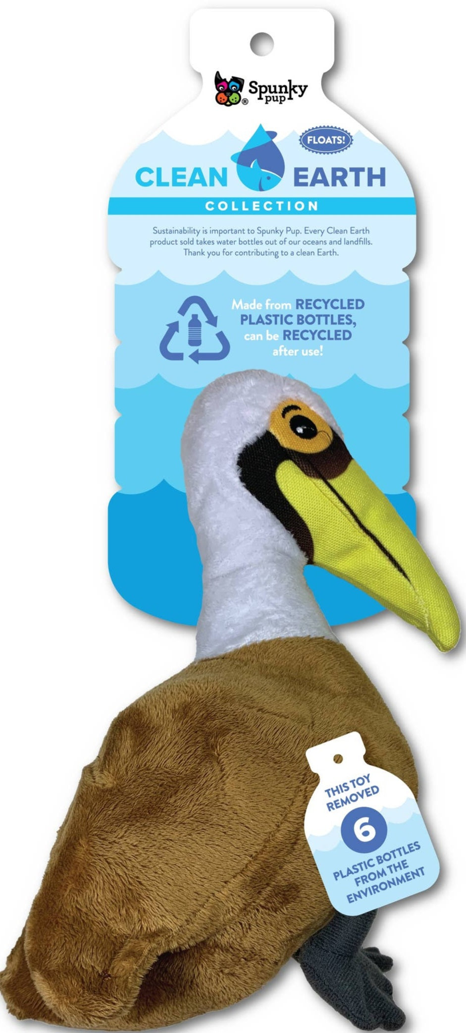 Clean Earth Plush Pelican By Spunky Pup Dog Toys