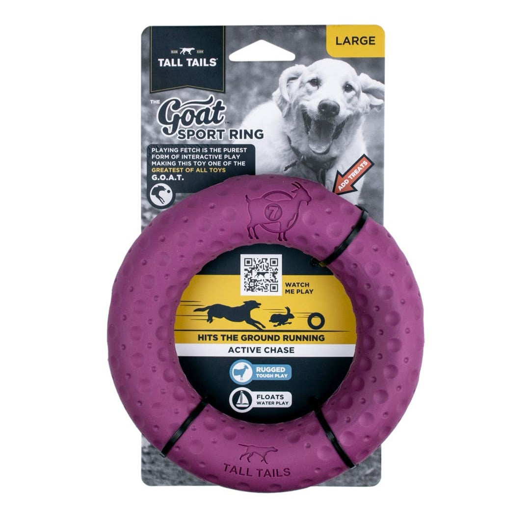 Tall Tails Goat Sport Ring Dog Toy |3 Size Options