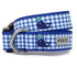 The Worth Dog Blue Gingham Whales Dog Collar