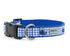 The Worth Dog Blue Gingham Whales Dog Collar