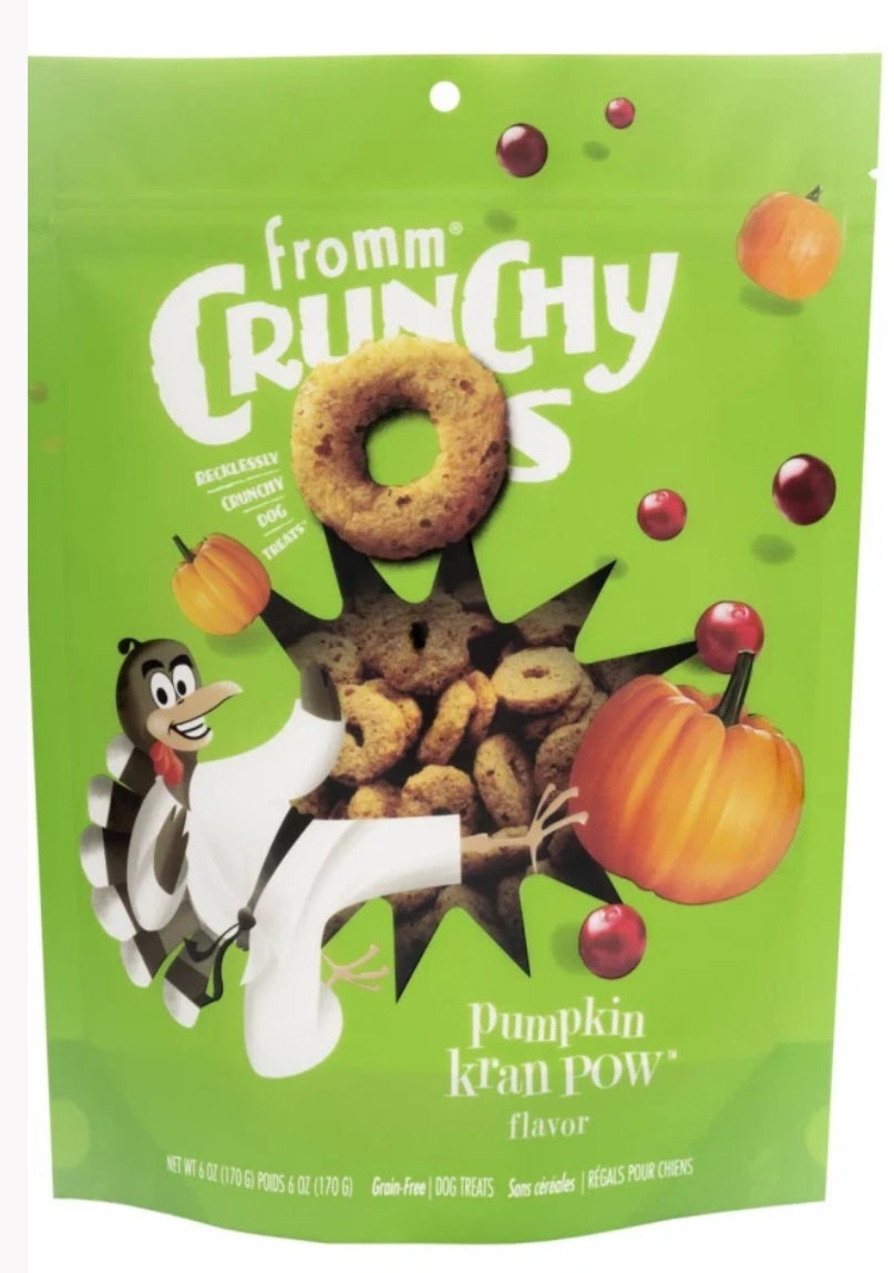 Fromm Crunchy O's Pumpkin Kran Pow Dog Treats 6 oz