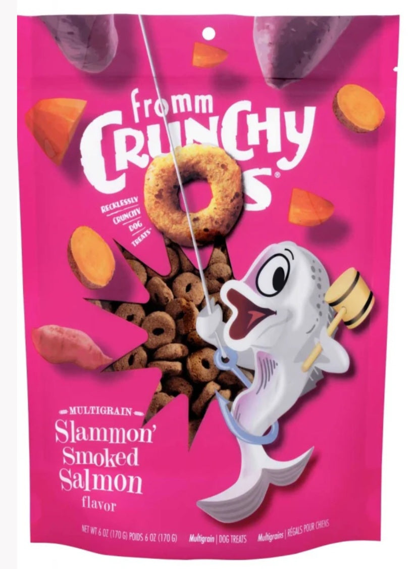 Fromm Crunchy O's Slammon' Smoked Salmon Dog Treats 6 oz