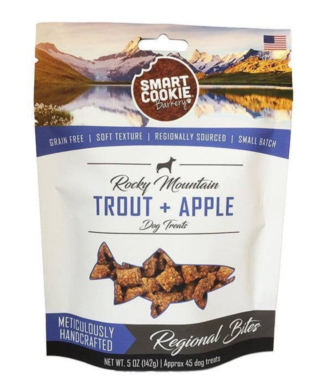 Smart Cookie Bakery Trout & Apple Grain Free Dog Treats for Sensitive Stomachs & Allergies 5 oz