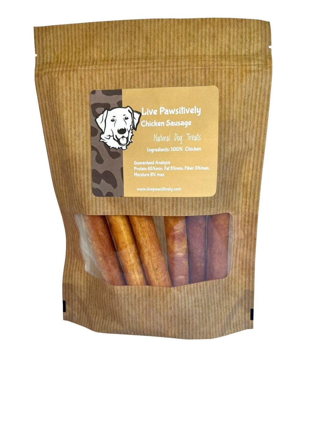 Live Pawsitively Chicken Sausage Single Ingredient Treat- 6 Ct.