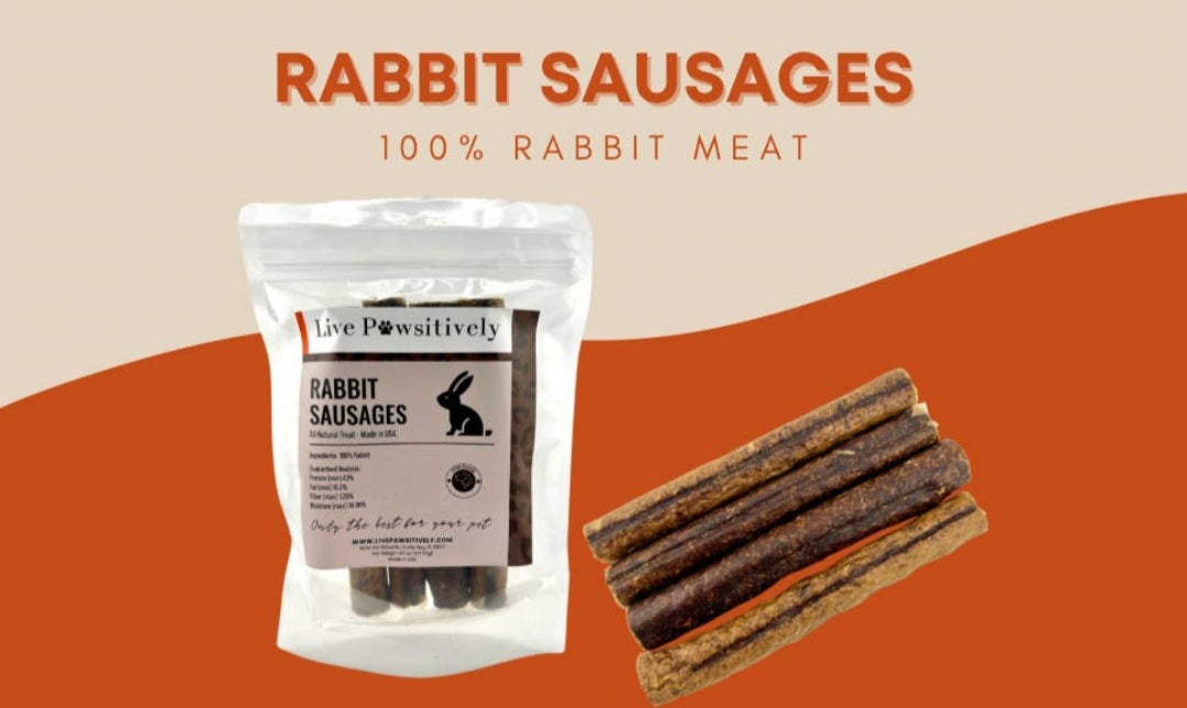 Live Pawsitively Rabbit Sausage for Dogs 4.5 oz