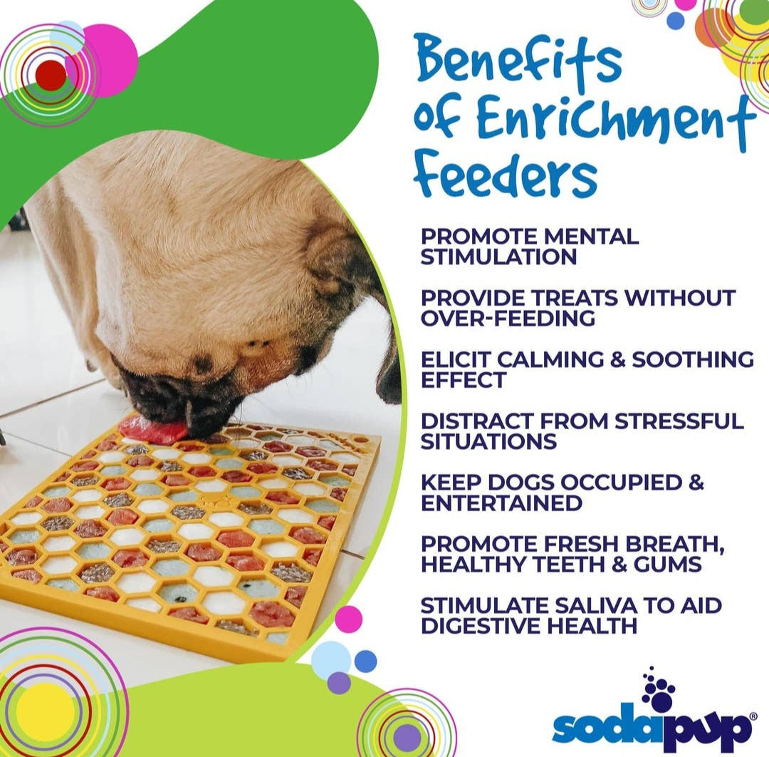 Sodapup Honeycomb Design E-Mat Enrichment Licking Mat|Small & Large