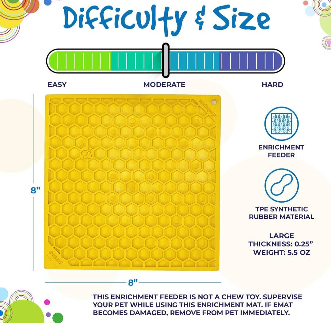 Sodapup Honeycomb Design E-Mat Enrichment Licking Mat|Small & Large