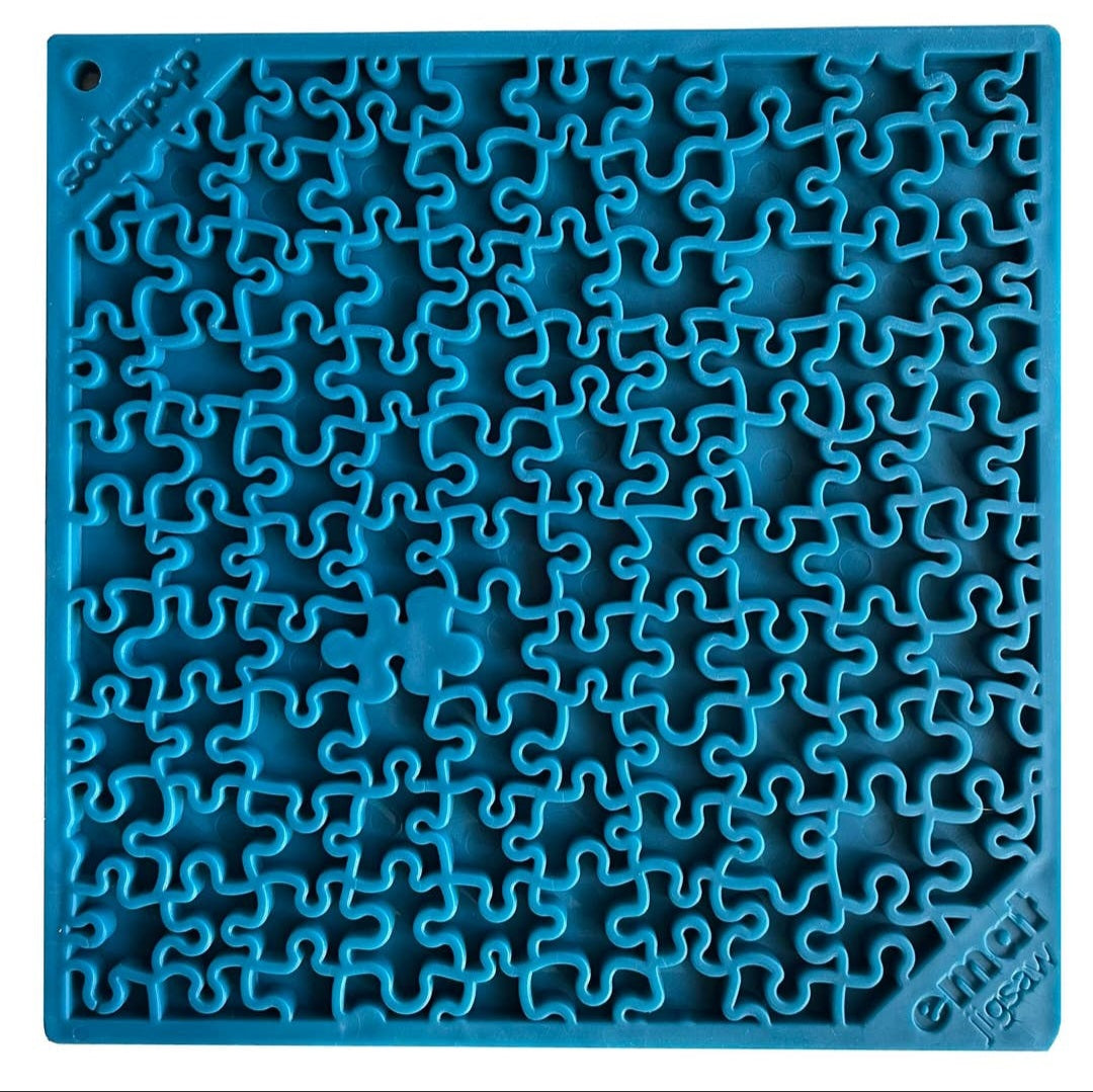 Sodapup Jugsaw Design Emat Enrichment Licking Mat |Blue