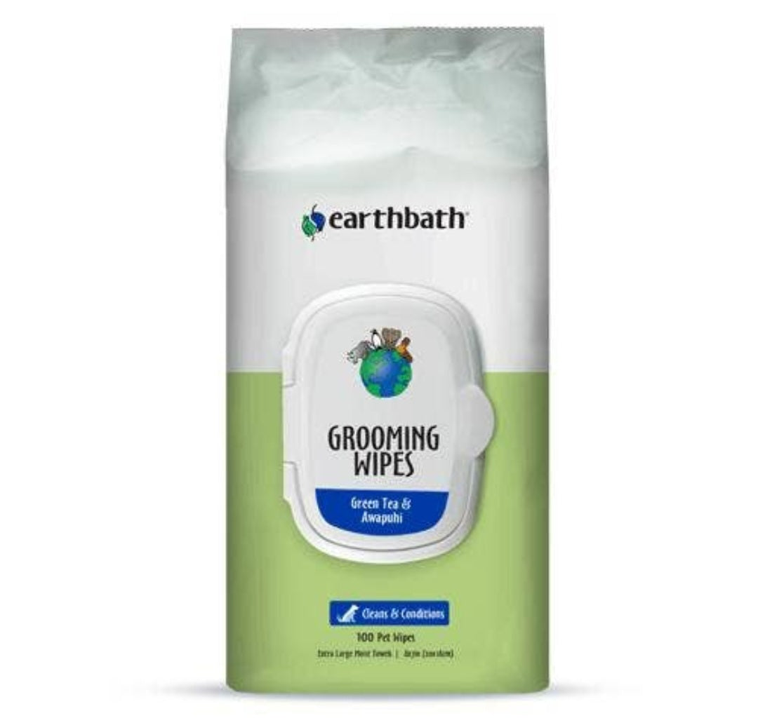 Earthbath Grooming Wipes Green Tea & Awapuhi 100 ct