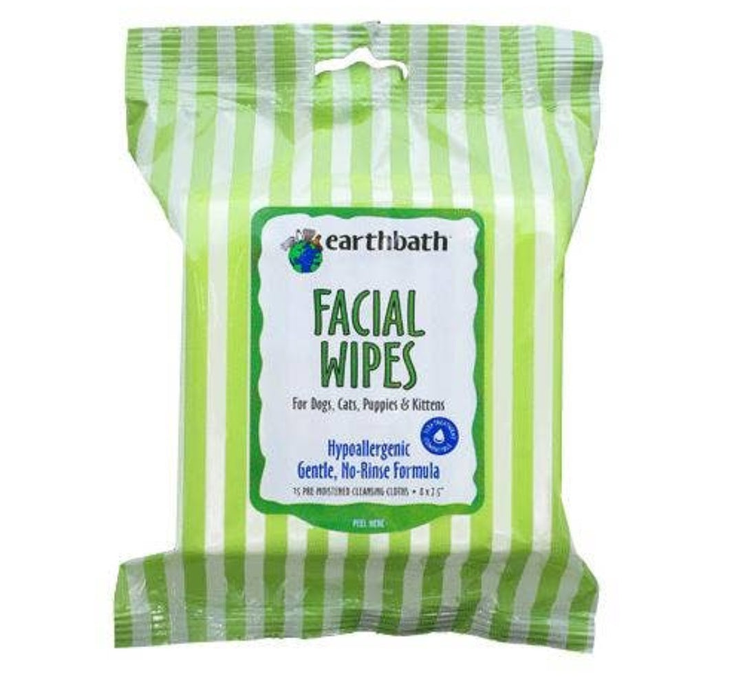 Earthbath Facial Wipes Hypo-Allergenic 25ct