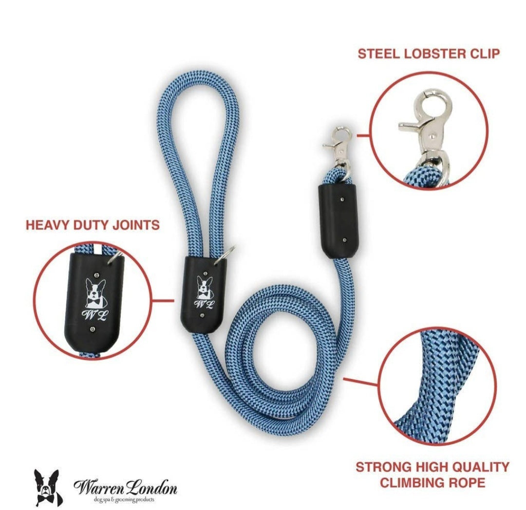 Warren London Climbing Rope Dog Leash 5 ft | Blue