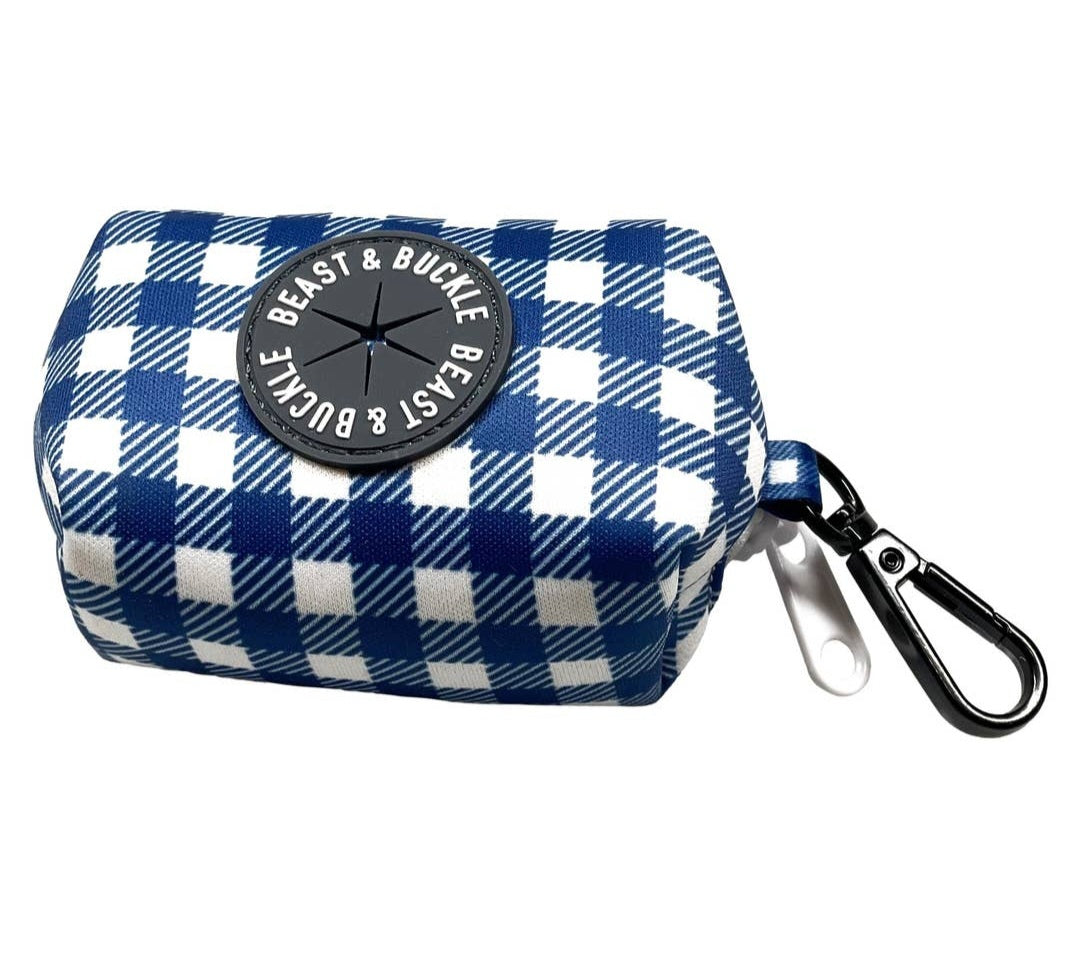 Beast and Buckle Blue Gingham Poop Bag Holder