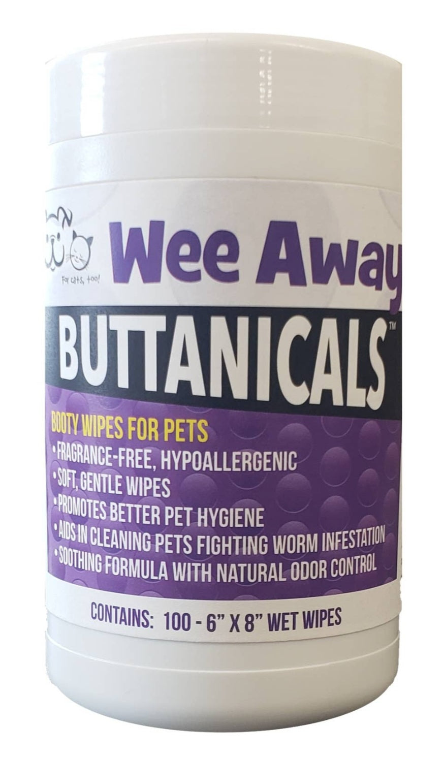 Wee Away Buttanicals Pet Wipes 100ct