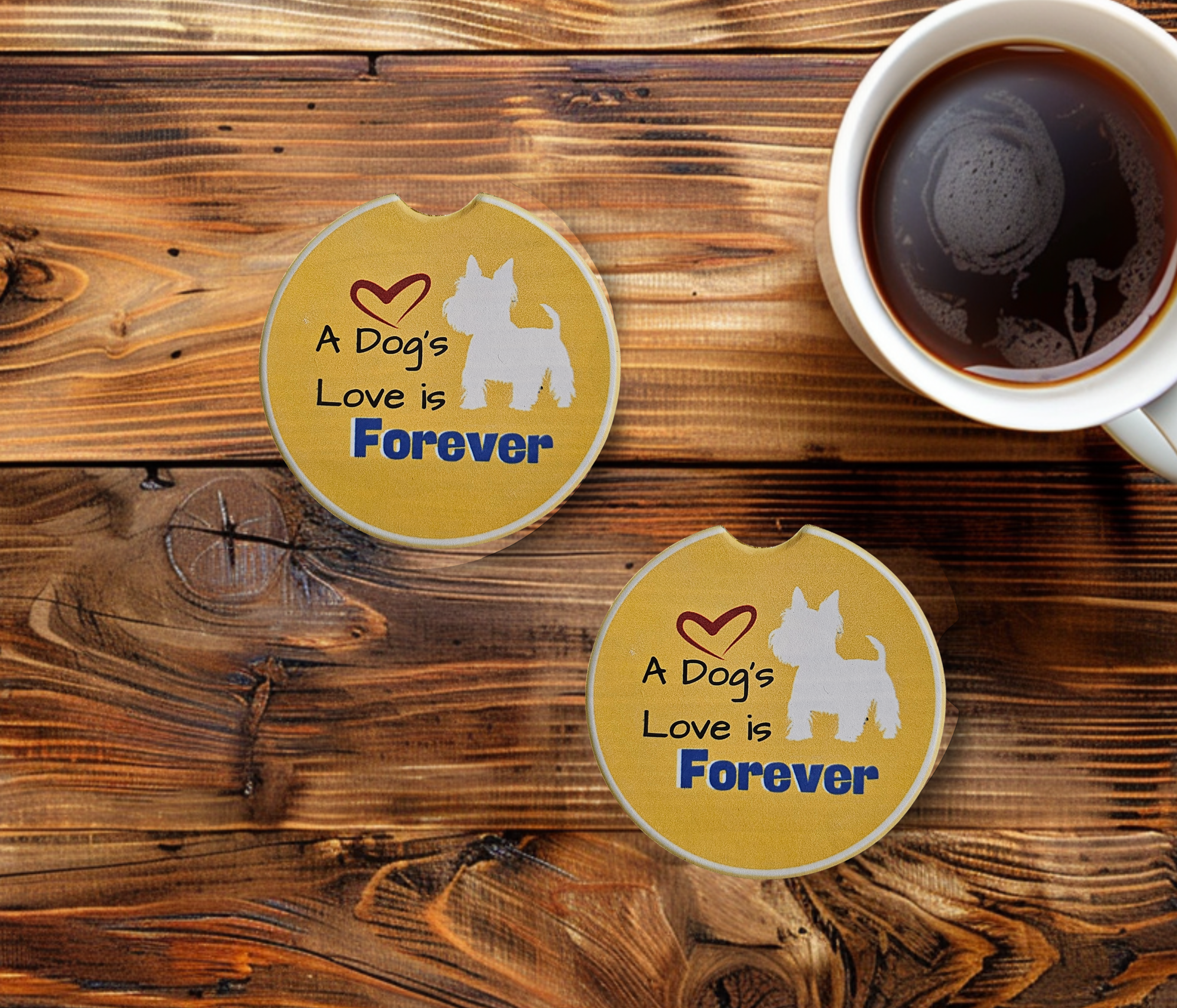 Car Coaster 'A Dog's Love is Forever'