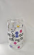 'Life is Good with My Dog' Glass Can with Bamboo Lid & Glass Straw 16 oz