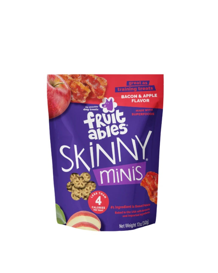 Fruitables Skinny Minis Bacon and Apple Flavor Dog Treats 5 oz