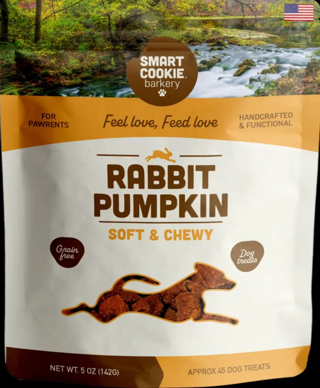 Smart Cookie Bakery Rabbit & Pumpkin Grain Free Dog Treats For Sensitive Stomachs & Allergies 5 oz