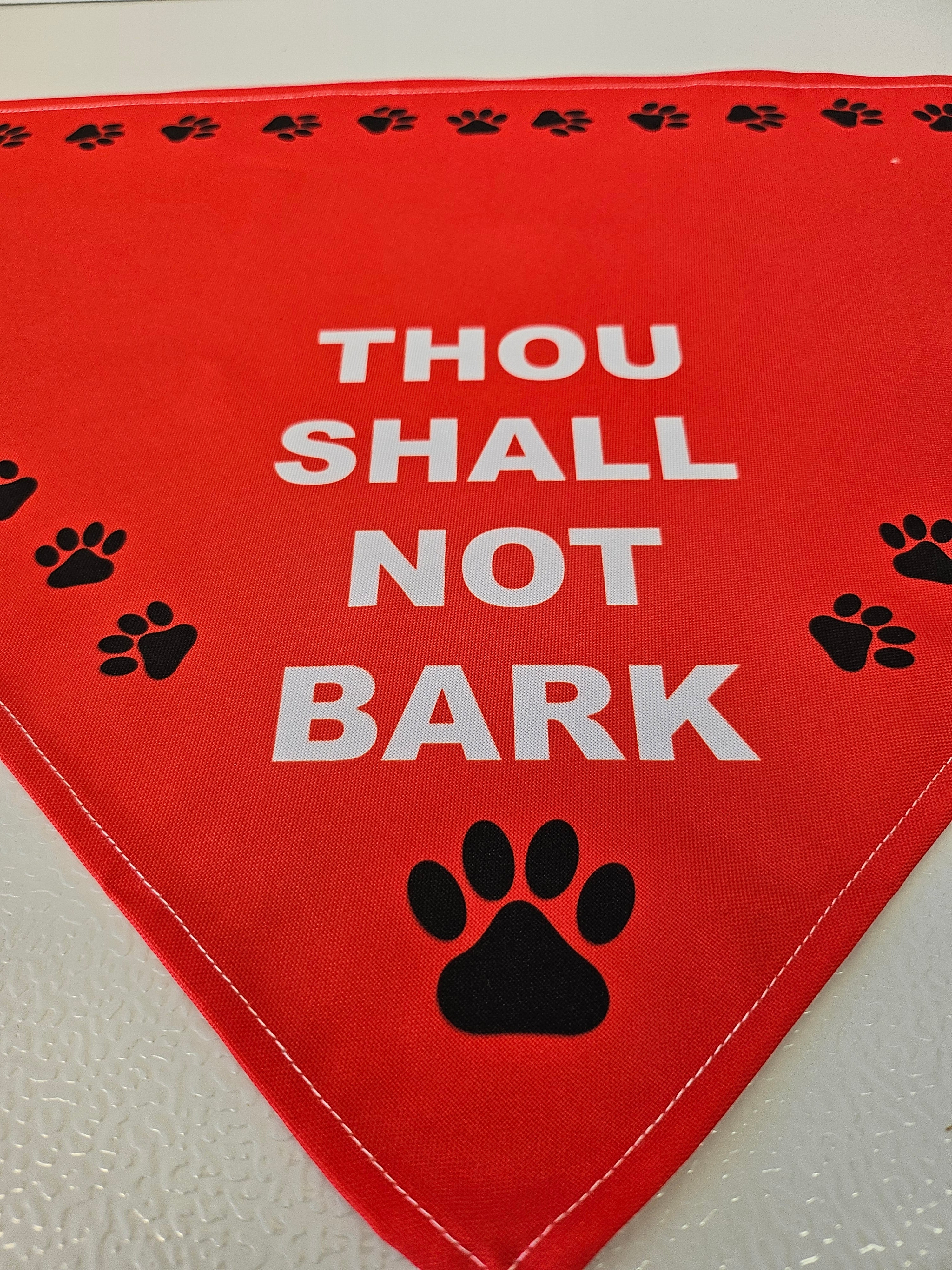 Dog Bandana 'Thou Shalt Not Bark'