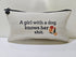 Linen Make Up Bag " A Girl with a Dog "