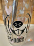 Frugal Mutts 'Peace Love Dogs' Mason Jar Style Glass with Acacia Lid & Boba Style Straw 22 oz