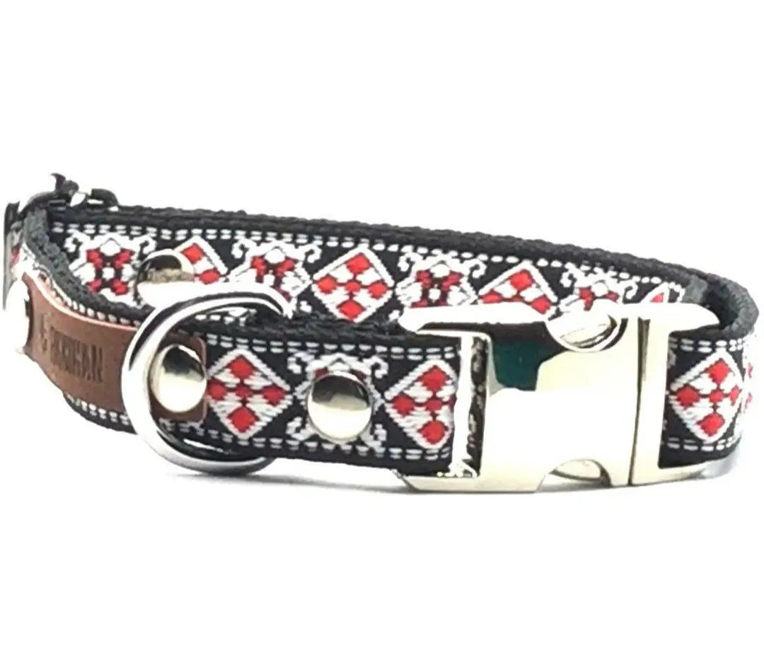 Finnigan's Posh Pup Cotton Dog Collar/Metal buckle/Small