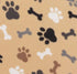 Mutts & Mittens Flat Bed for Dogs | Tan Bones & Paws Plush Fleece | 16x23