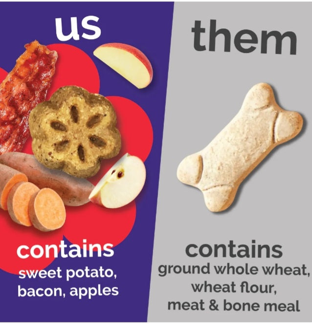 Fruitables Skinny Minis Bacon and Apple Flavor Dog Treats 5 oz