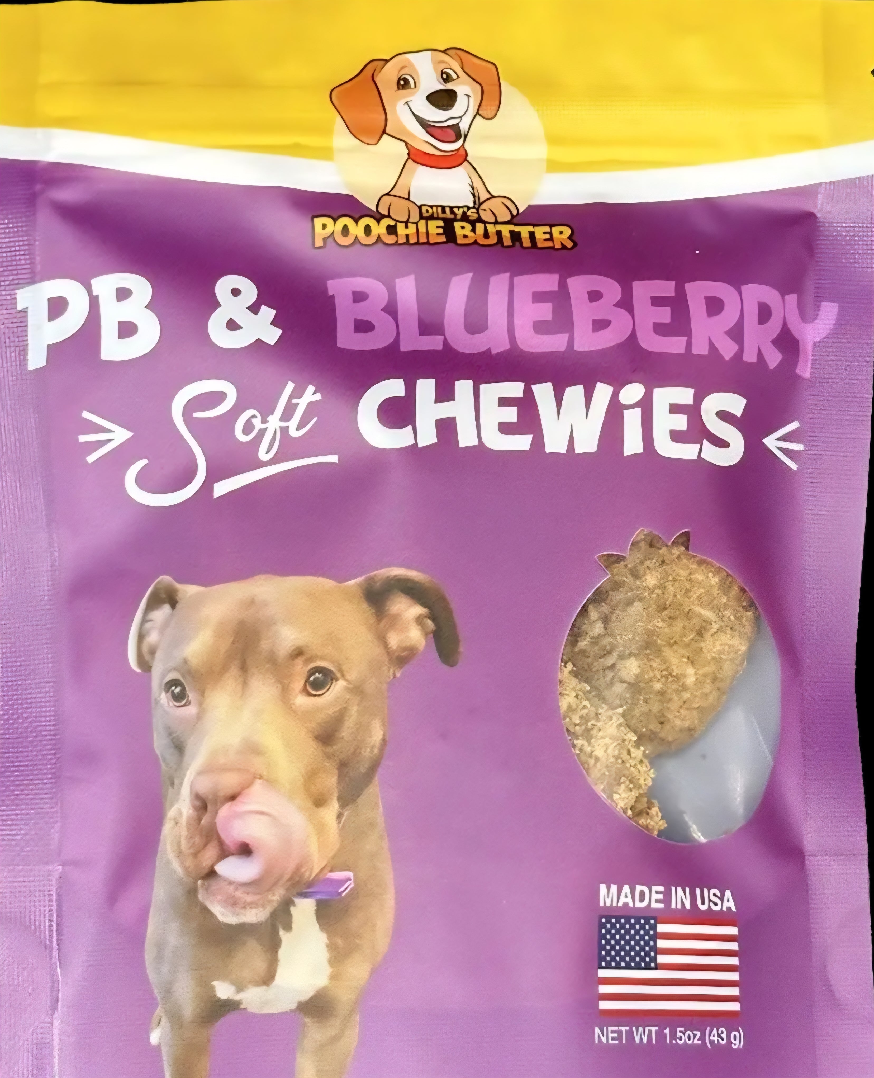Poochie Butter PB and Blueberry Soft Chews 8 oz