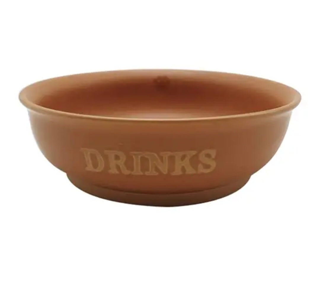 Melinda Drinks Brown Dog Bowl 8"