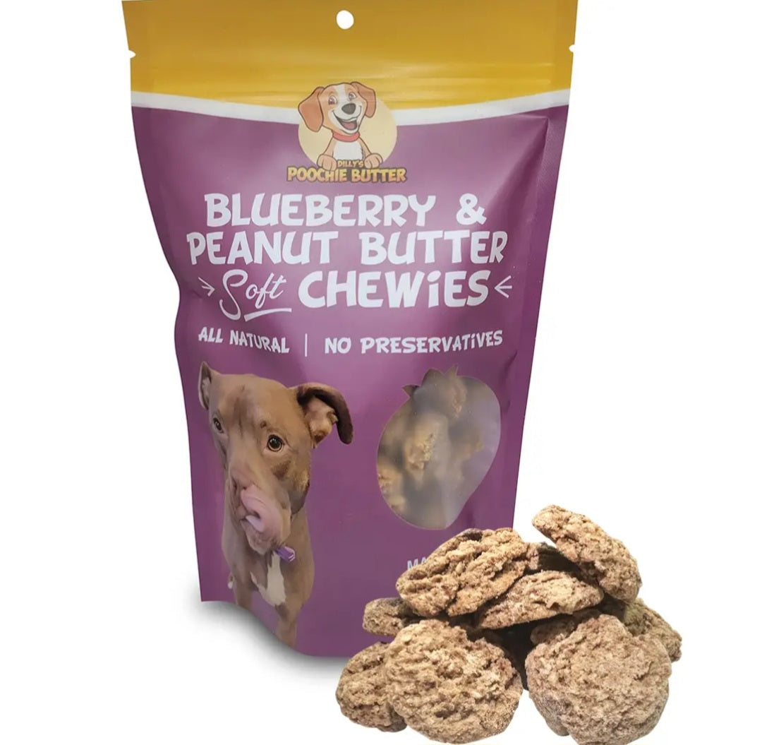 Poochie Butter PB and Blueberry Soft Chews 8 oz