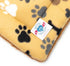 Mutts & Mittens Flat Bed for Dogs | Tan Bones & Paws Plush Fleece | 16x23